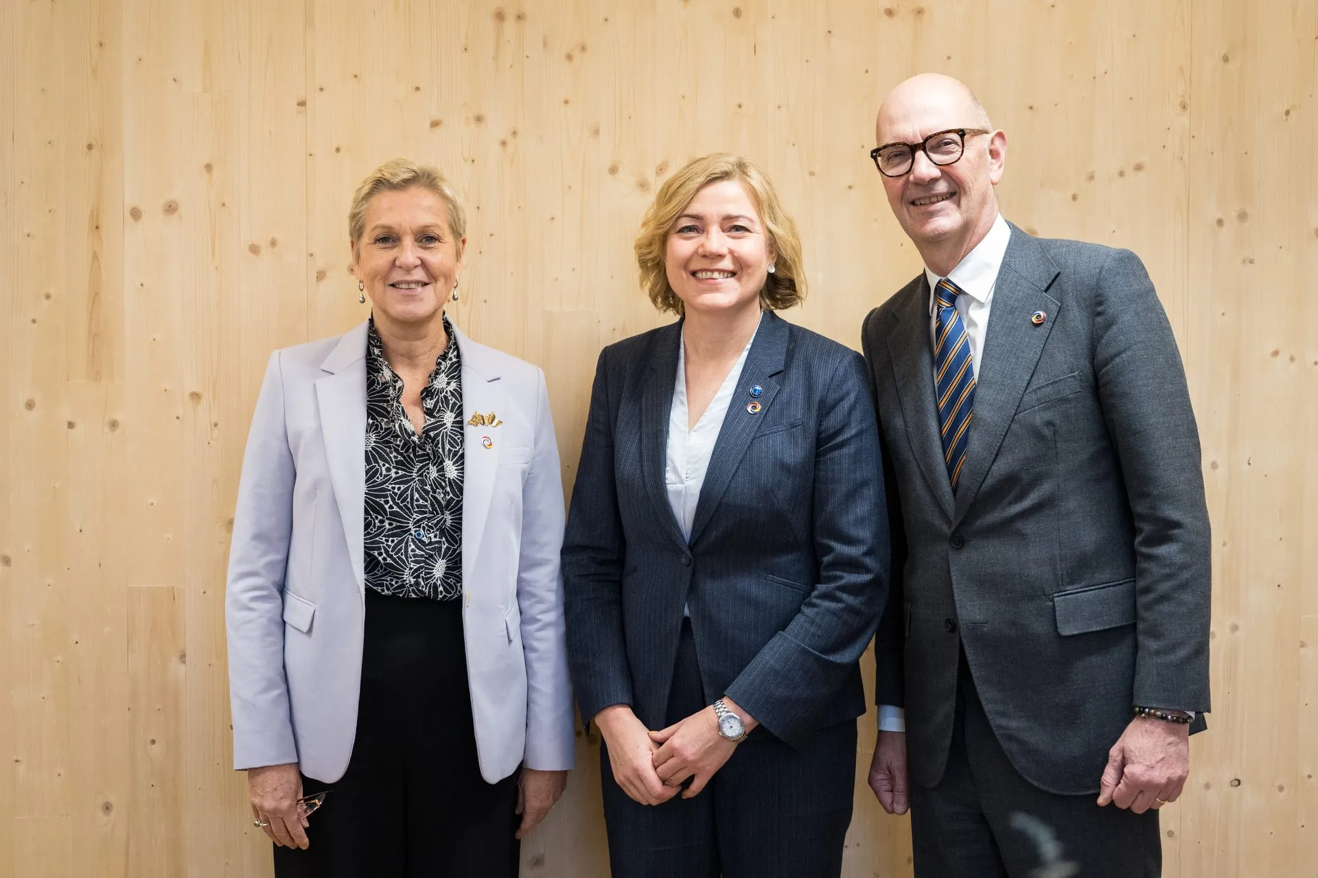 French finance minister Roland Lescure (right) during a trilateral meeting with EU officials in 2025.