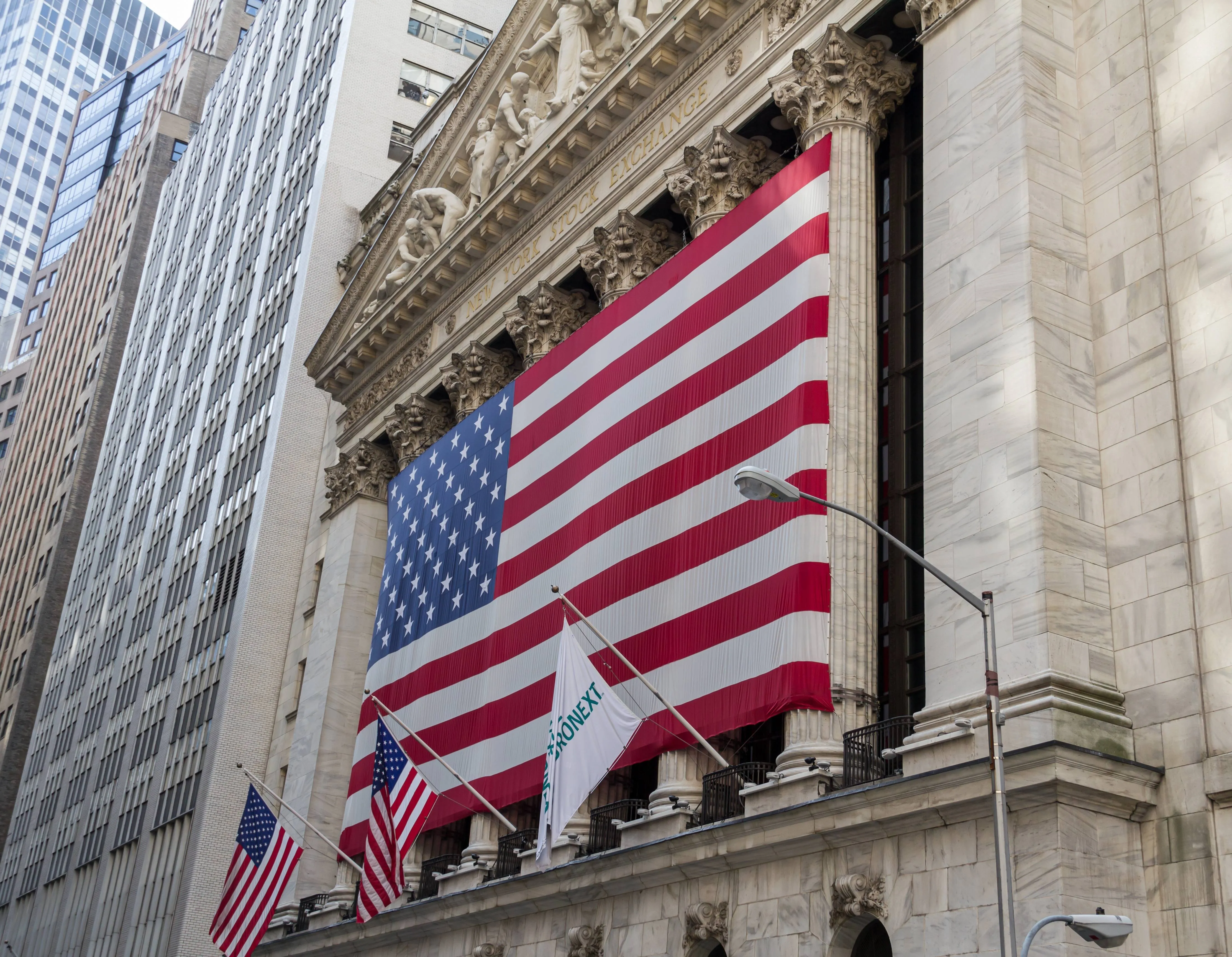 Wall Street in New York City, the heart of the American financial district